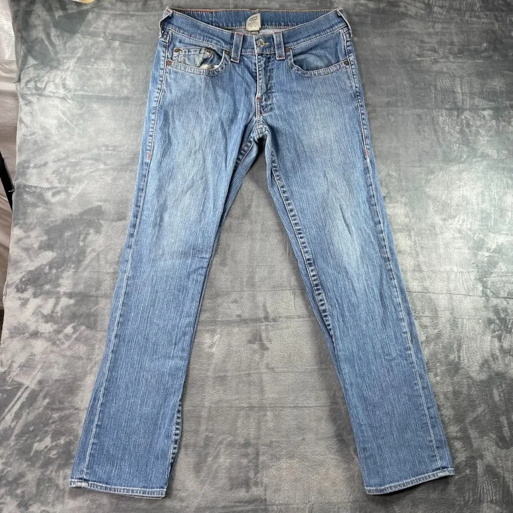 Vintage True Religion Mens 34x33 Bobby Relaxed Fit Straight Leg USA Made Jeans